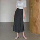 High-waist Long Wrap Skirt