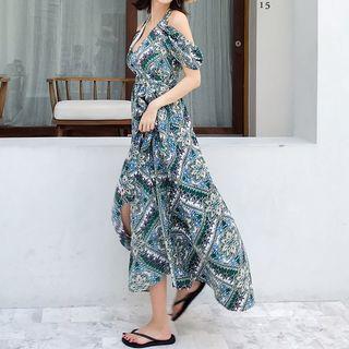 Print Halter Midi Sundress