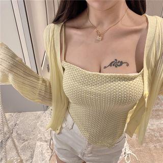 Set: Pattern Camisole Top + Cardigan