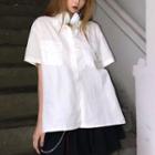 Pocketed Short-sleeve Shirt White - One Size