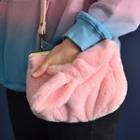 Fleece Crossbody Bag Pink - One Size