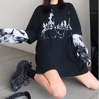 Tie-dye Panel Mock Two Piece Print Top