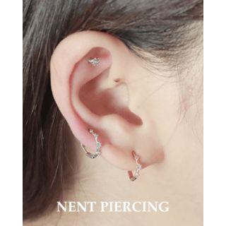 Rhinestone Single Mini Hoop Earring