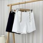 Rhinestone Frill Trim Shorts