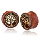 Alloy Tree Wooden Earring