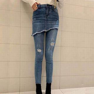 Skirt Insert Skinny Jeans