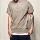 Mock Two-piece Short-sleeve Embroidered Polo Shirt