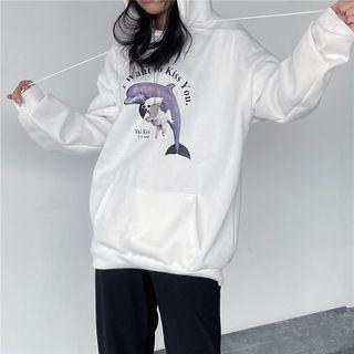 Dolphin & Dog Print Hoodie