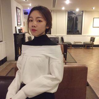 High Neck Mock Two-piece Pullover