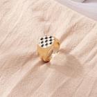Checkered Ring R785 - Gold - One Size