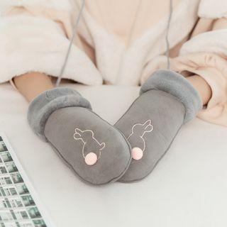 Rabbit Embroidered Mittens