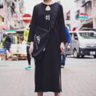 Long-sleeve Pritned Midi T-shirt Dress