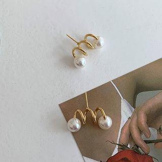 Faux Pearl Spring Earring As Shown In Figure - One Pair