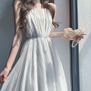 Spaghetti Strap Tie-waist Midi Sundress