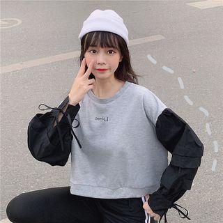 Two-tone Puff-sleeve T-shirt
