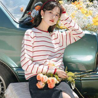 Striped Sweater Stripes - Red - One Size
