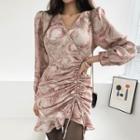 Drawcord Marble Mini Mermaid Dress
