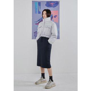 Funnel-neck Crop Puffer Jacket