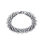 Fashion Domineering Geometric Interlocking 316l Stainless Steel Bracelet Silver - One Size