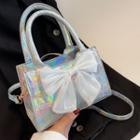 Holographic Faux Leather Bow Crossbody Bag
