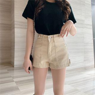 High-waist Side Zip Shorts