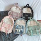 Front Pocket Buckled Two Tone Nylon Backpack