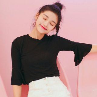 Elbow Bell-sleeve T-shirt