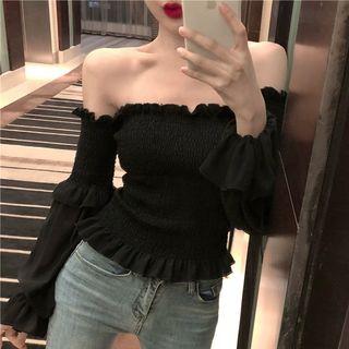 Off-shoulder Shirt Black - One Size