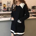 Sailor Collar Mini Knit Dress