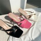 Cross-strap Spool-heel Sandals