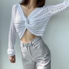 Eyelet Twisted Knit Crop Top