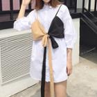 3/4-sleeve Mock Two Piece Shirt Dress