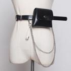 Faux Leather Belt With Waist Bag