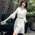 Bell-sleeve Mini A-line Cocktail Dress