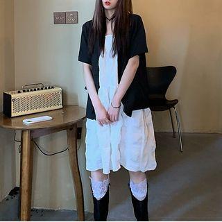 Spaghetti Strap A-line Dress / Short-sleeve Blazer