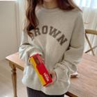 Letter-printed Loose-fit Sweatshirt Oatmeal - One Size