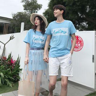 Couple Matching Short-sleeve T-shirt / Midi Skirt / Set