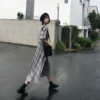 England-plaid A-line Dress