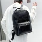 Croc Grain Faux Leather Backpack Black - One Size