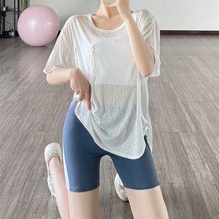 Short-sleeve Ruffled Sports T-shirt