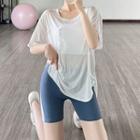 Short-sleeve Ruffled Sports T-shirt