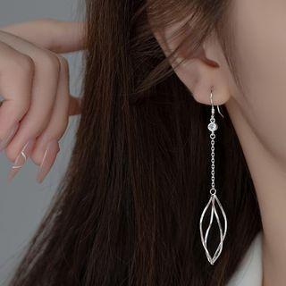 Leaf Drop Earring 1 Pair - Silver - One Size