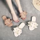 Embellished Ruffle Slide Sandals