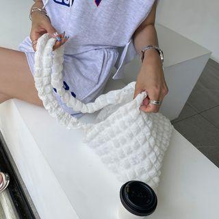 Embossed Fabric Crossbody Bag