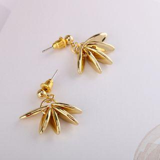 Polished Metal Disc Fringed Earring 1 Pair - S925 Silver - One Size