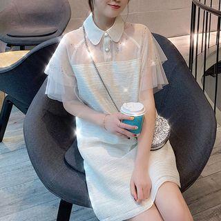 Short-sleeve Sheer Polo Shirt Dress