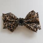 Leopard Print Fabric Bow Hair Tie / Hair Clip