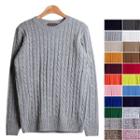 Couple Round-neck Cable-knit Sweater