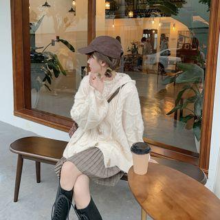 Plain Single Breasted Cardigan / Lace Top