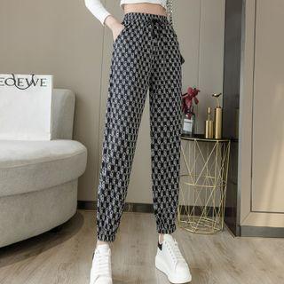 Print High-waist Jogger Pants